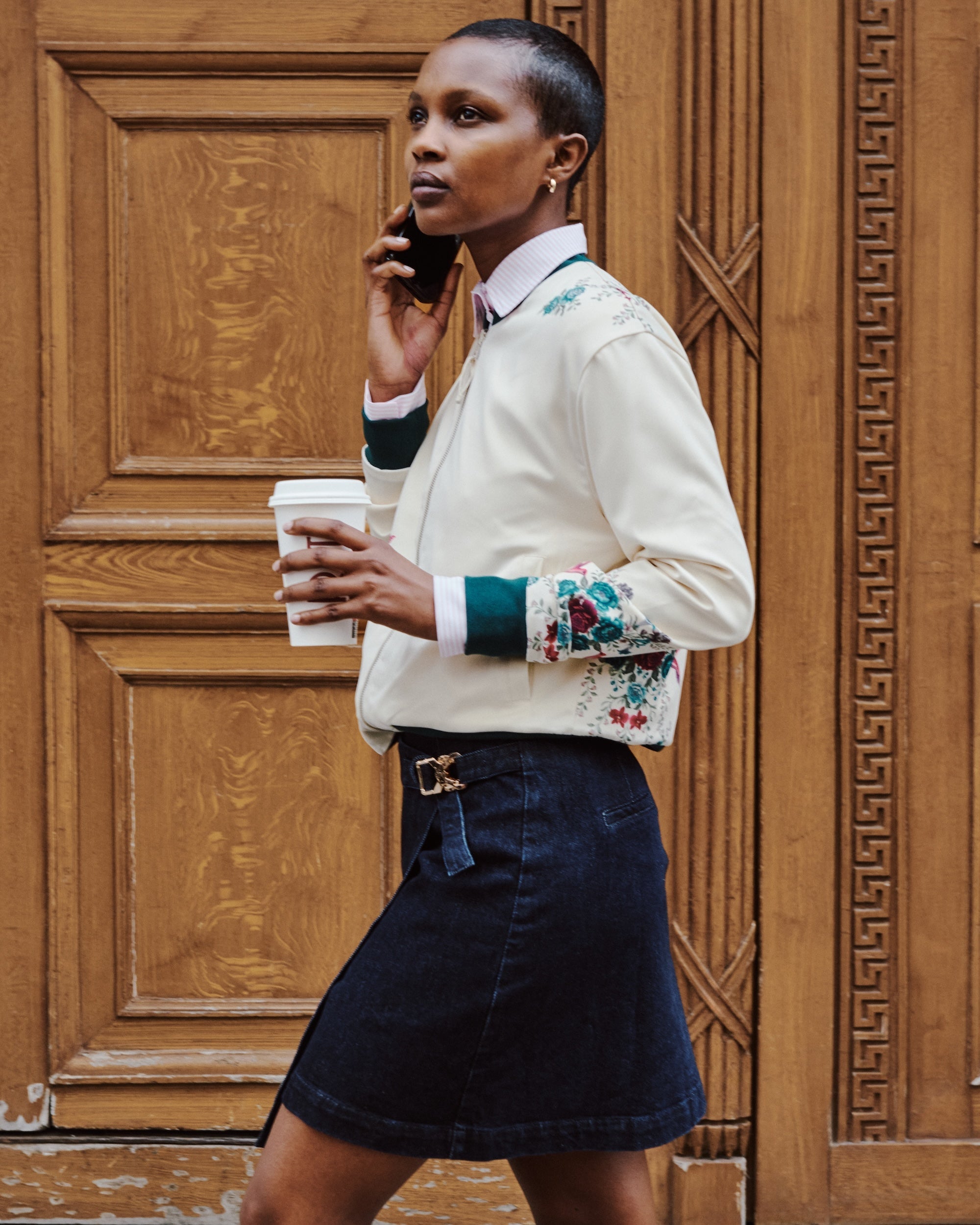 Deméa Paris Ankara Bomber Jacket on a Paris street, Casual Chic collection.