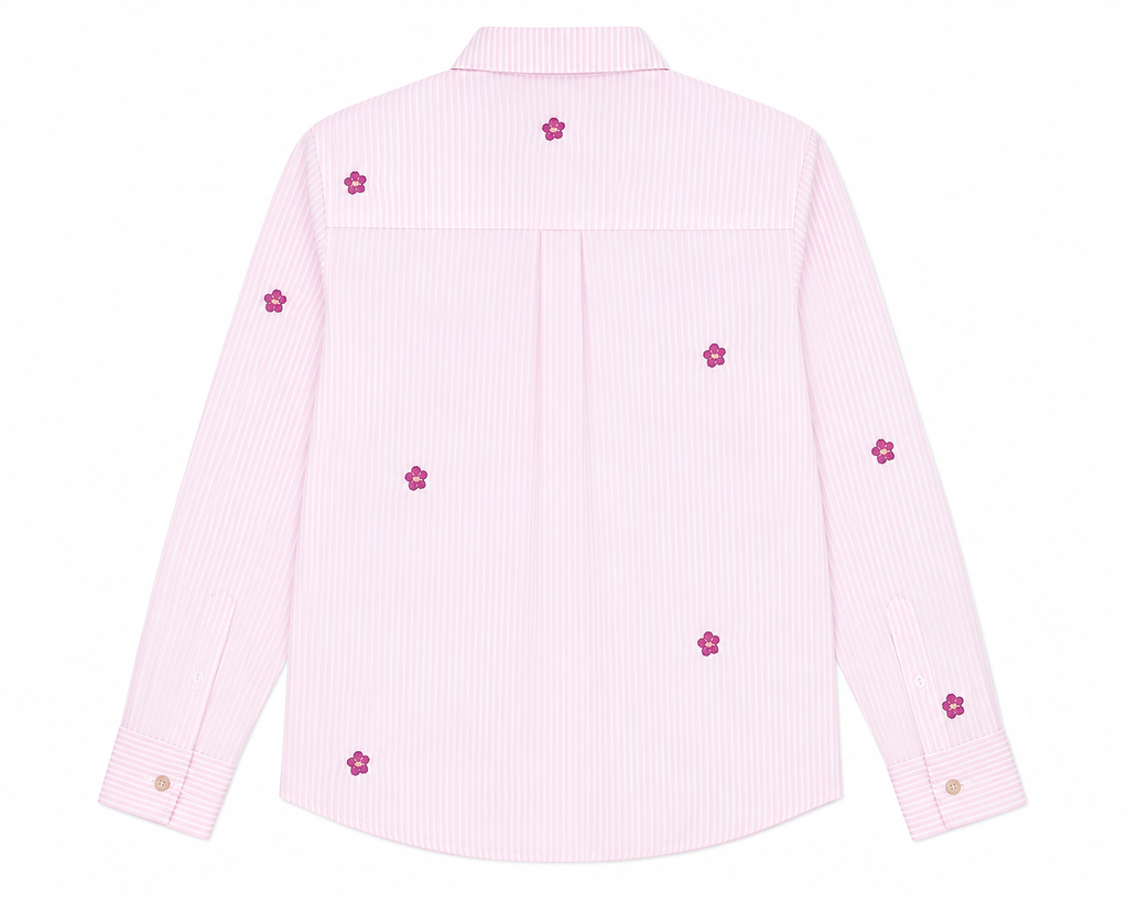 Abby Oversized Shirt in Pink, flat lay, back, Resort Escape edit, Deméa Paris