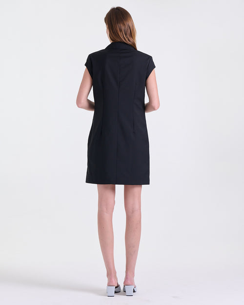 Adèle Suit Dress in Black, fitted, tailored silhouette, Work edit, Deméa Paris