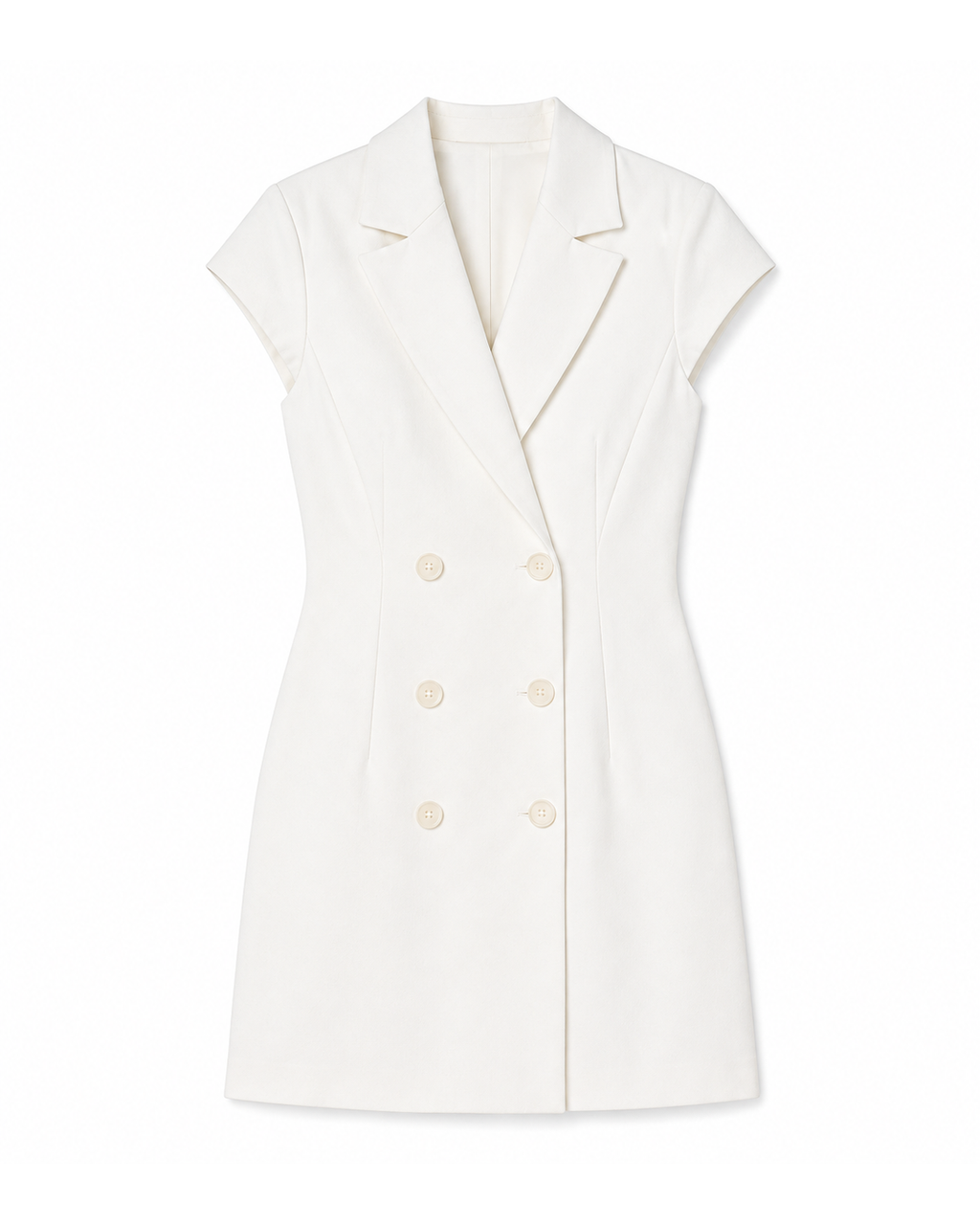 Robe tailleur Adèle en Blanc Cassé, épaules structurées, sélection Au Travail, Deméa Paris