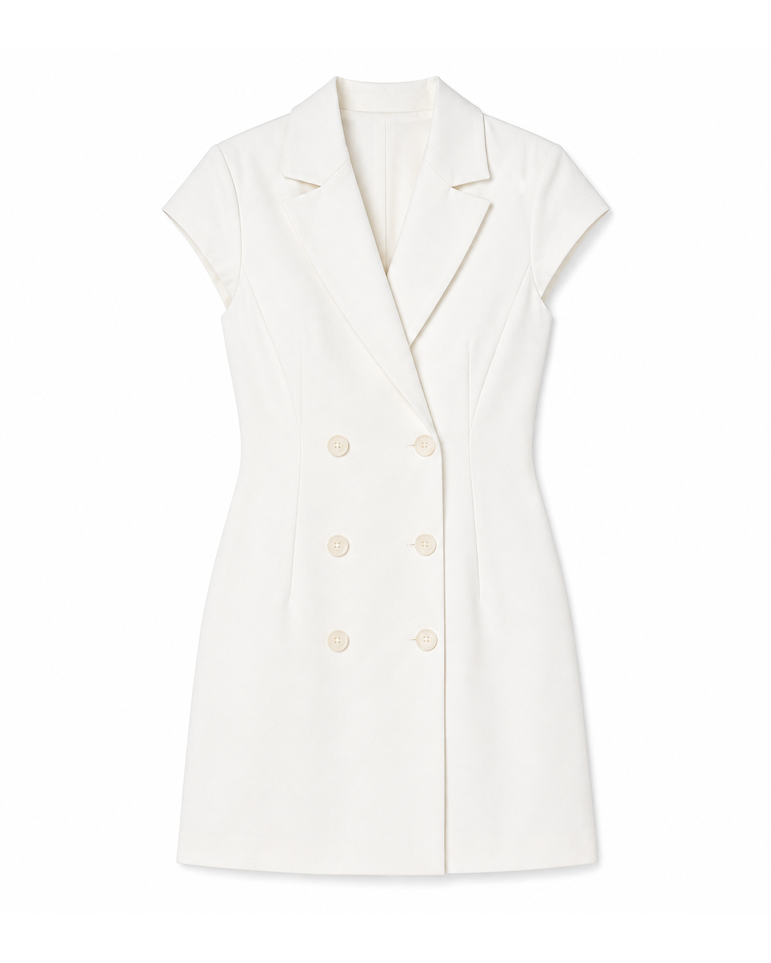 Robe tailleur Adèle en Blanc Cassé, épaules structurées, sélection Au Travail, Deméa Paris