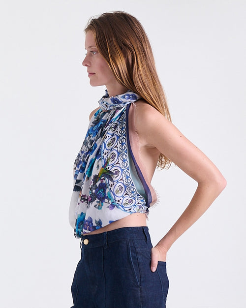 Albane Scarf, delicate printed pattern, All Deméa edit, Deméa Paris