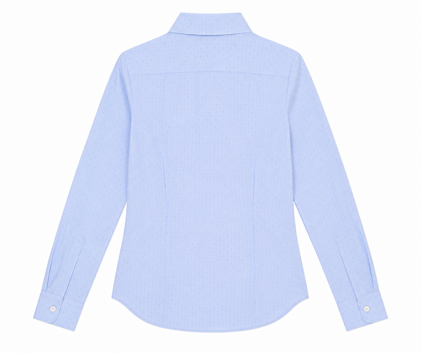 Alia Fitted Shirt in Blue, curved hem, Work edit, Deméa Paris