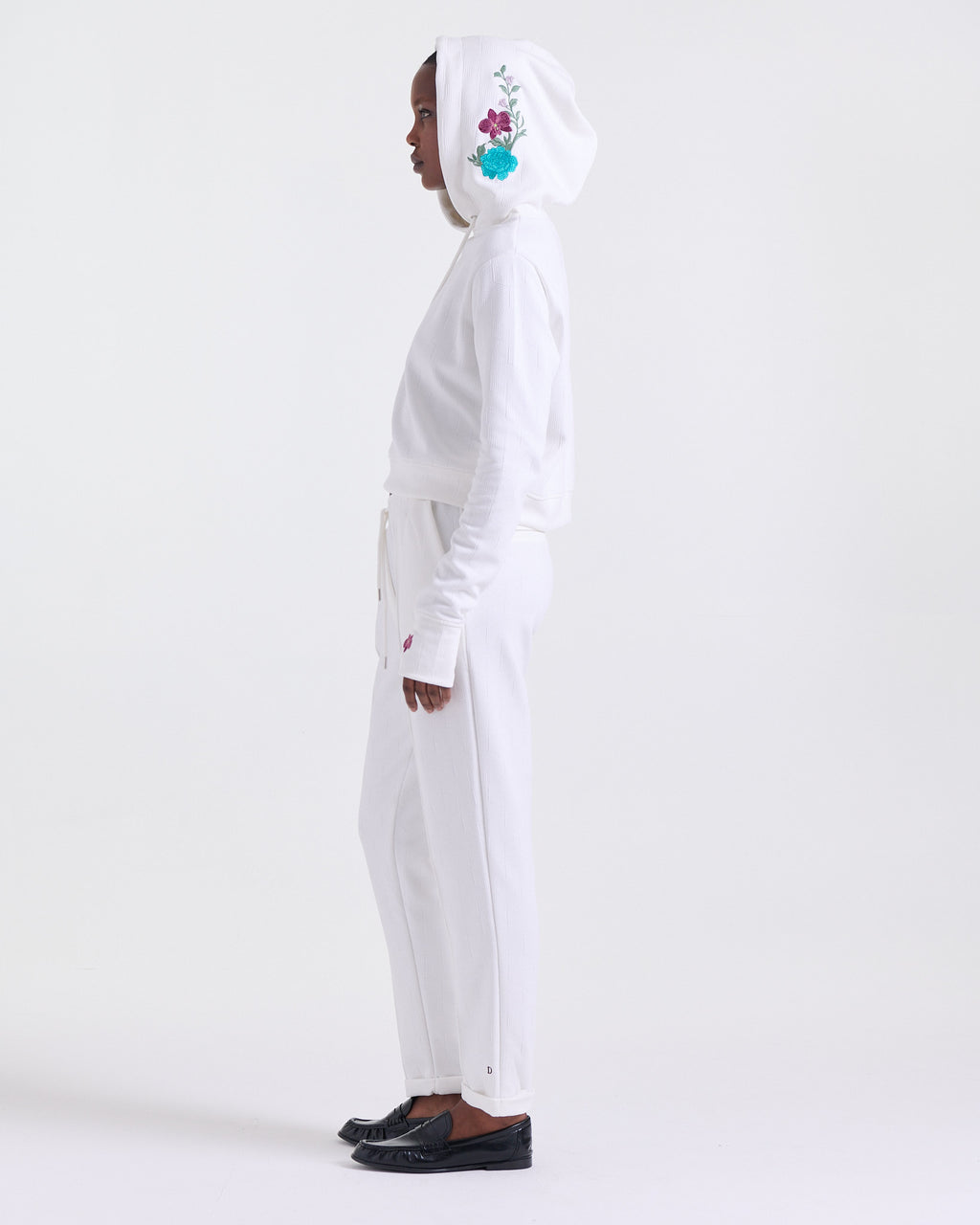 Alice Hoodie in Off White, relaxed, slightly cropped fit, Boarding Call edit, Deméa Paris