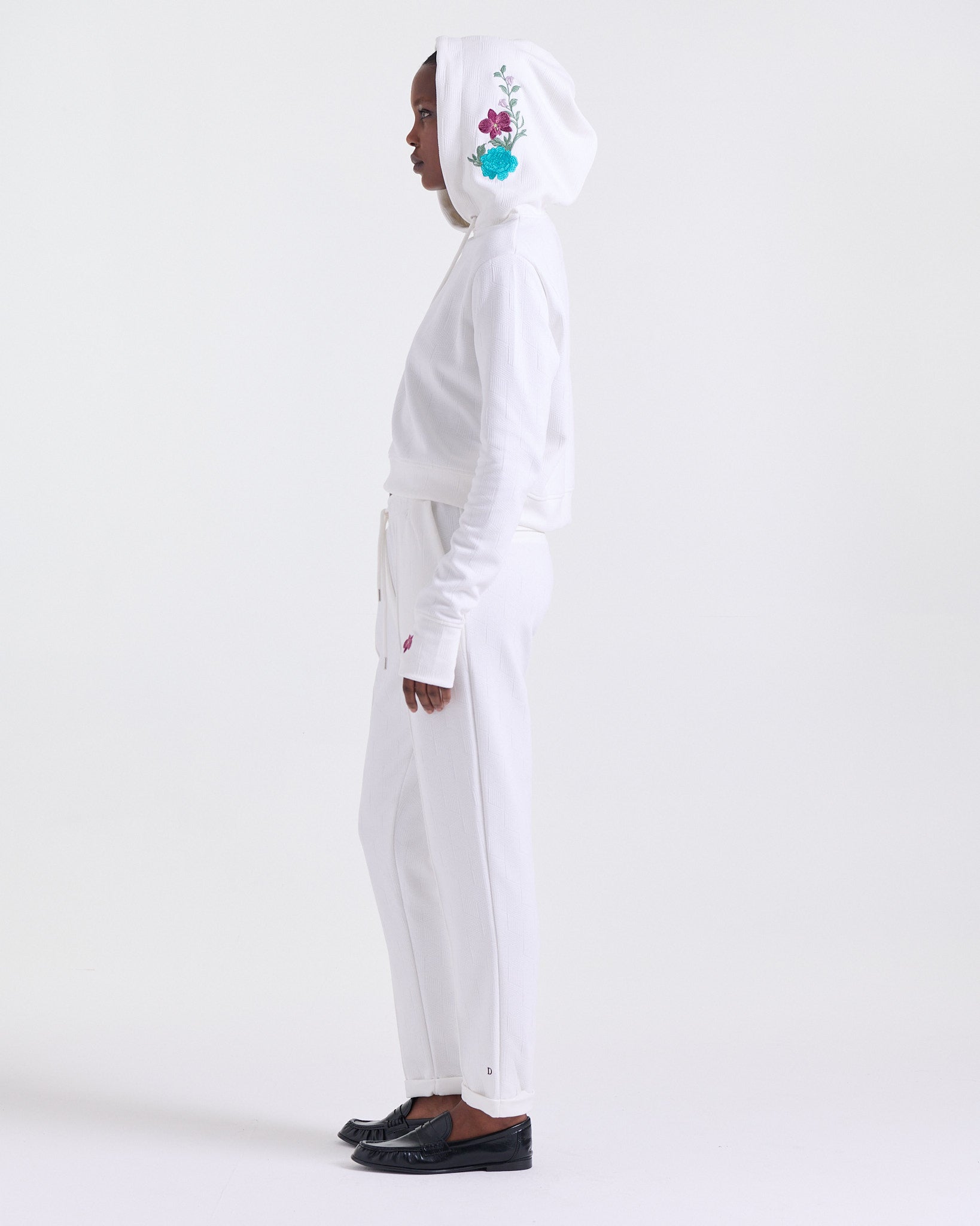 Alice Hoodie in Off White, relaxed, slightly cropped fit, Boarding Call edit, Deméa Paris