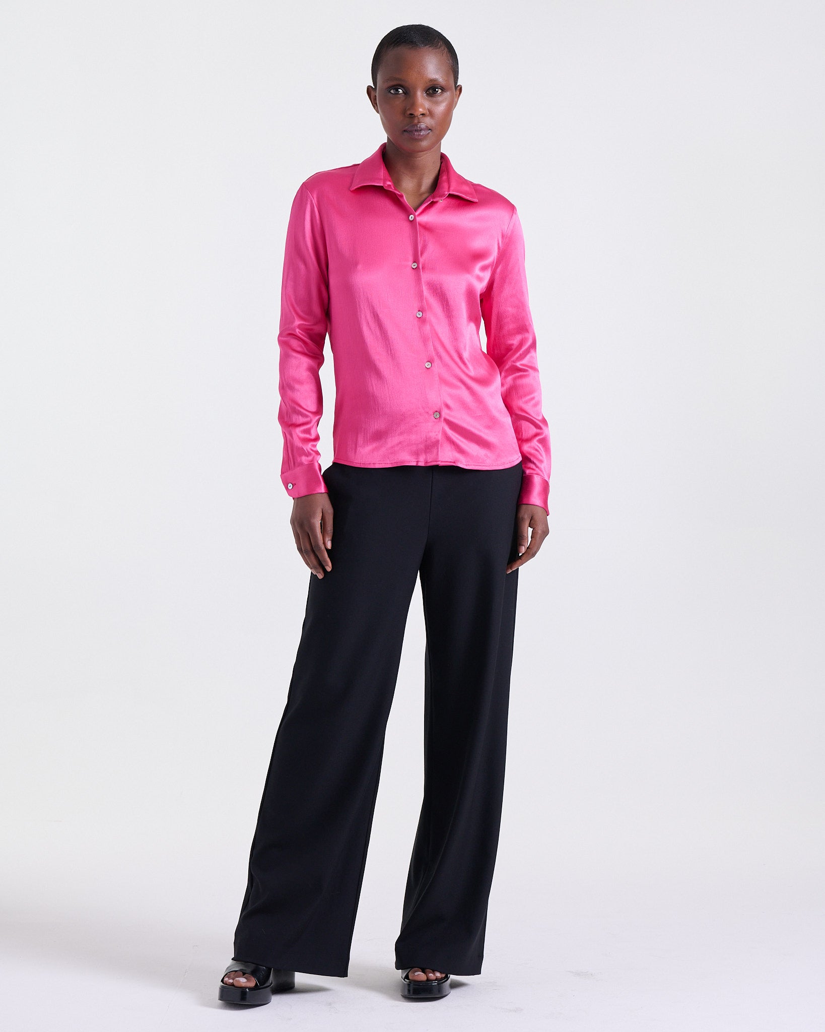 Alix Blouse in Pink, tailored silhouette, Work edit, Deméa Paris