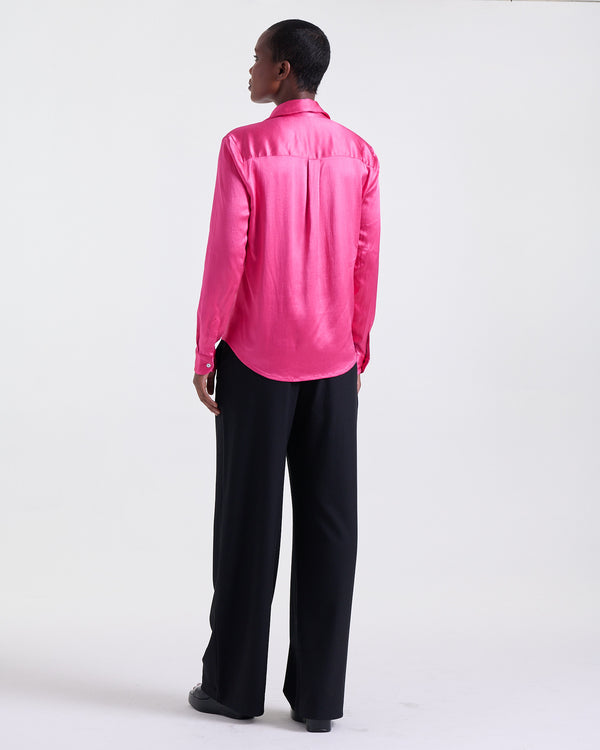 Alix Blouse in Pink, classic collar, Work edit, Deméa Paris