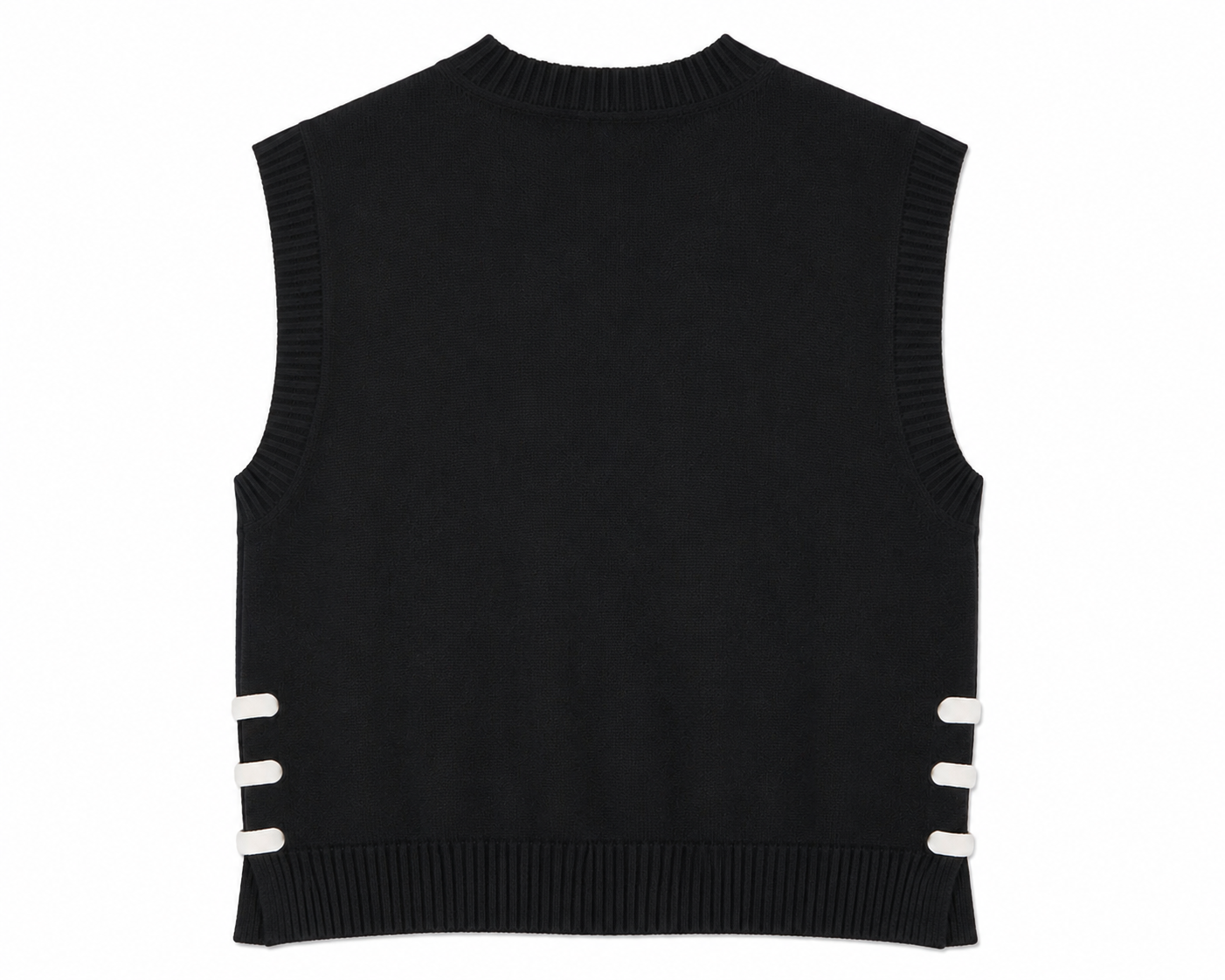 Amandine Sleeveless Knitwear in Black, 90% ultra-fine merino wool, 10% cashmere, Work and Casual Chic edits, Deméa Paris