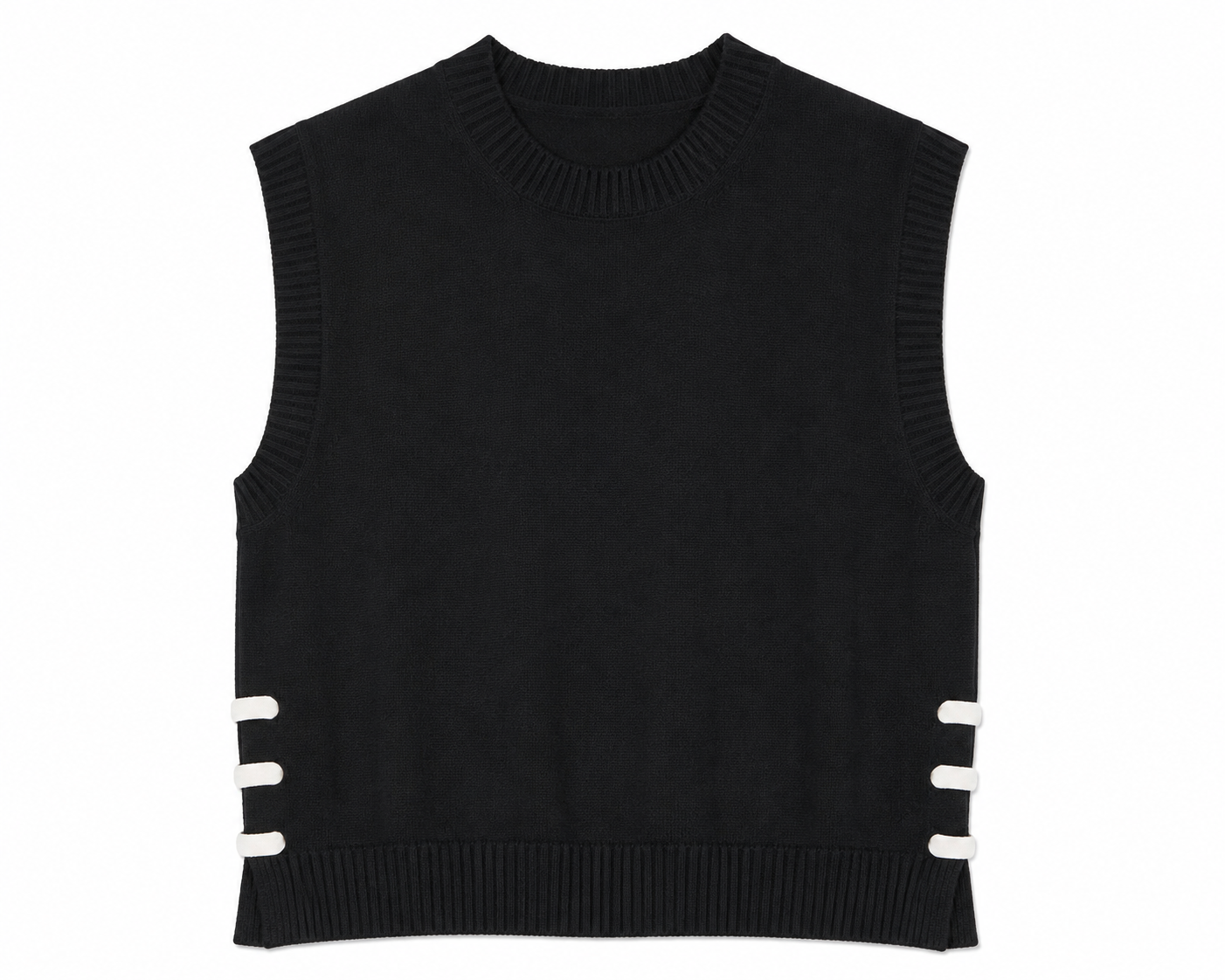 Amandine Sleeveless Knitwear in Black, ultra-soft fine knit, Work and Casual Chic edits, Deméa Paris