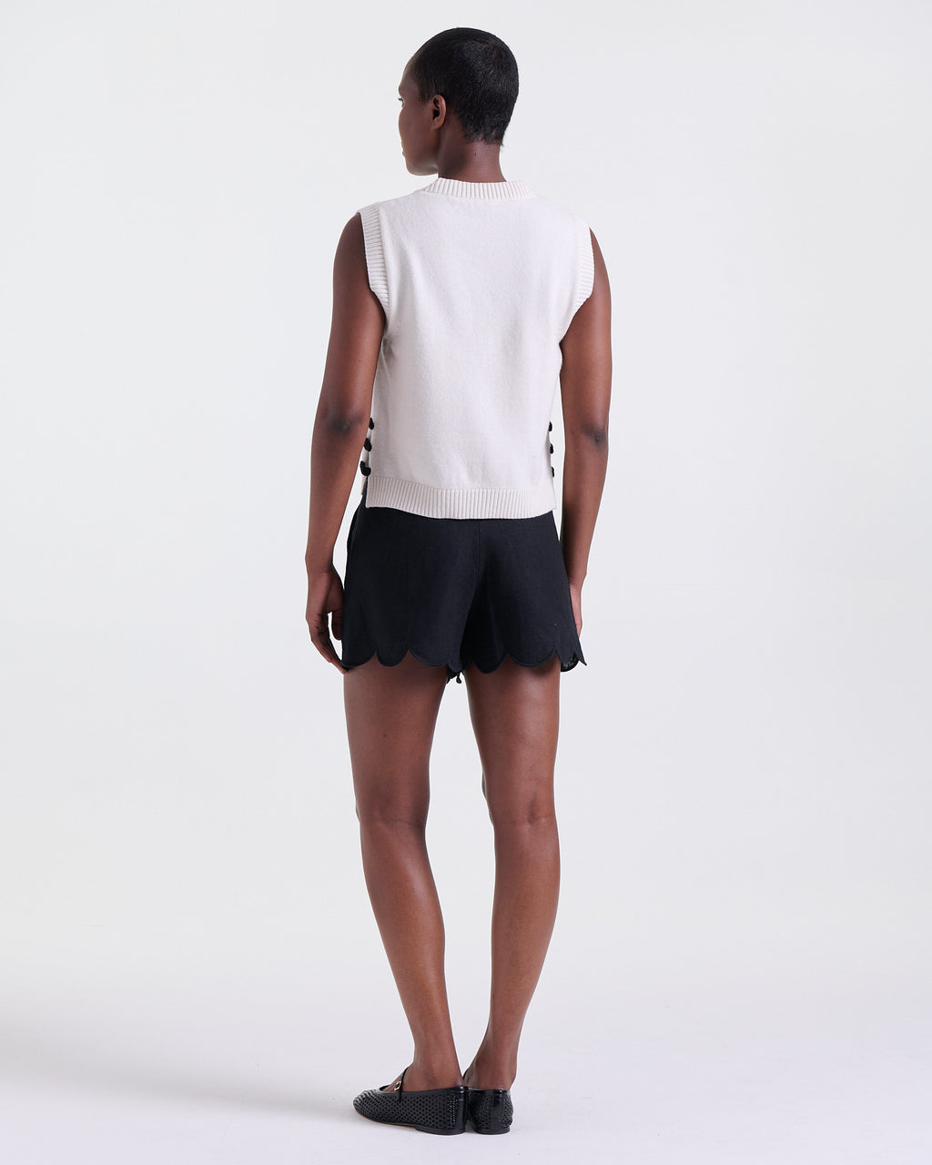Amandine Sleeveless Knitwear in Off White, sleeveless, Work and Casual Chic edits, Deméa Paris