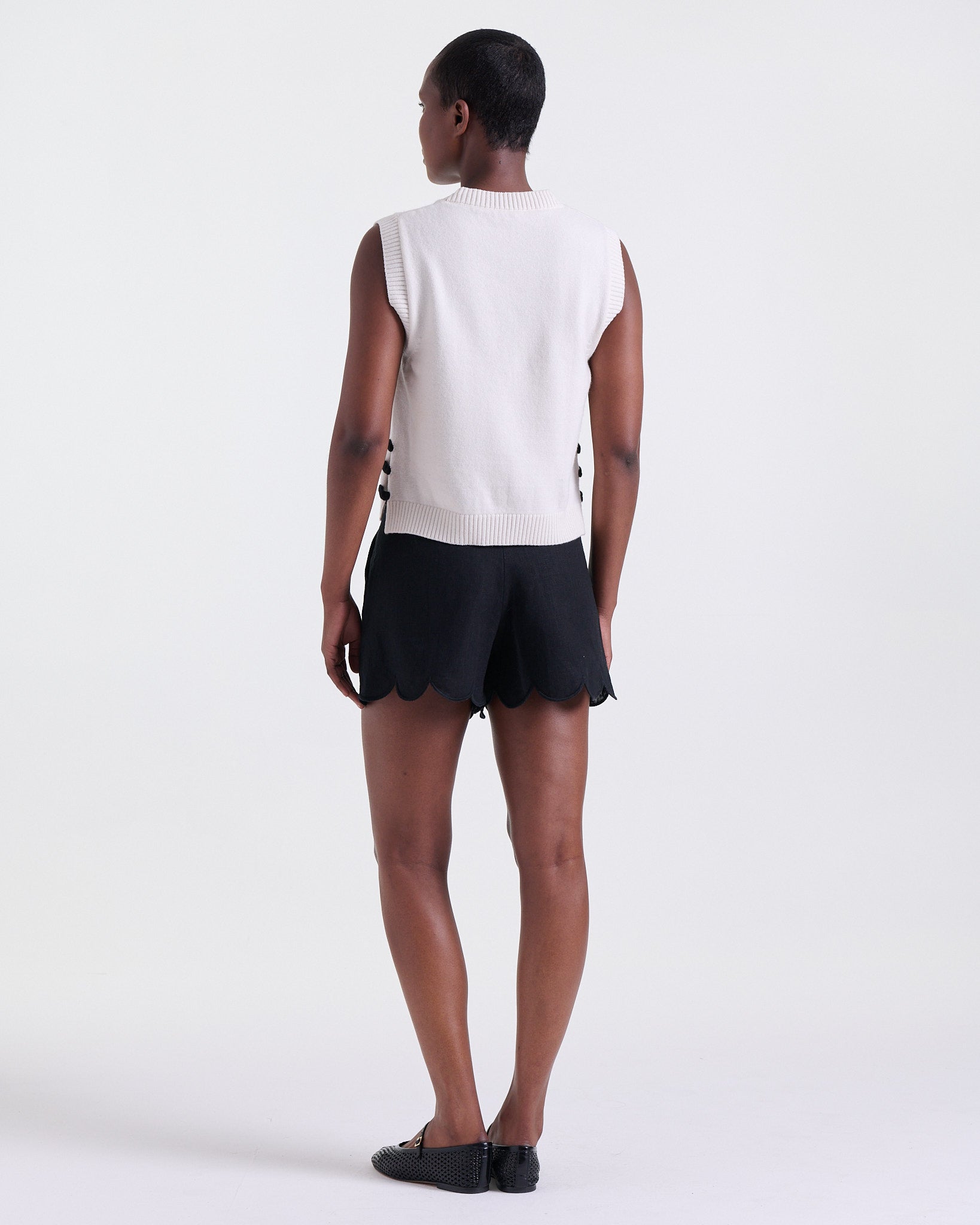 Amandine Sleeveless Knitwear in Off White, sleeveless, Work and Casual Chic edits, Deméa Paris