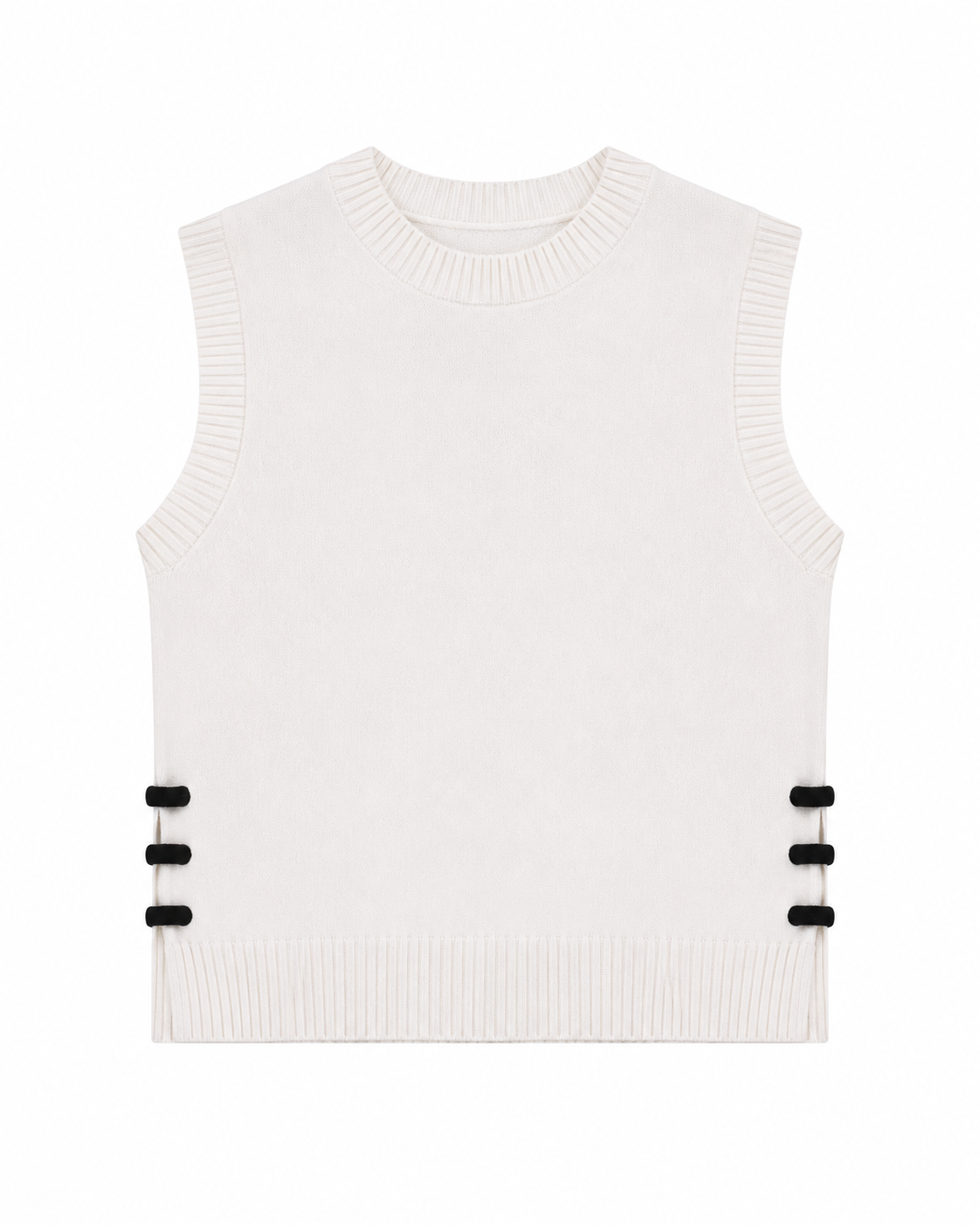 Amandine Sleeveless Knitwear in Off White, ultra-soft fine knit, Work and Casual Chic edits, Deméa Paris