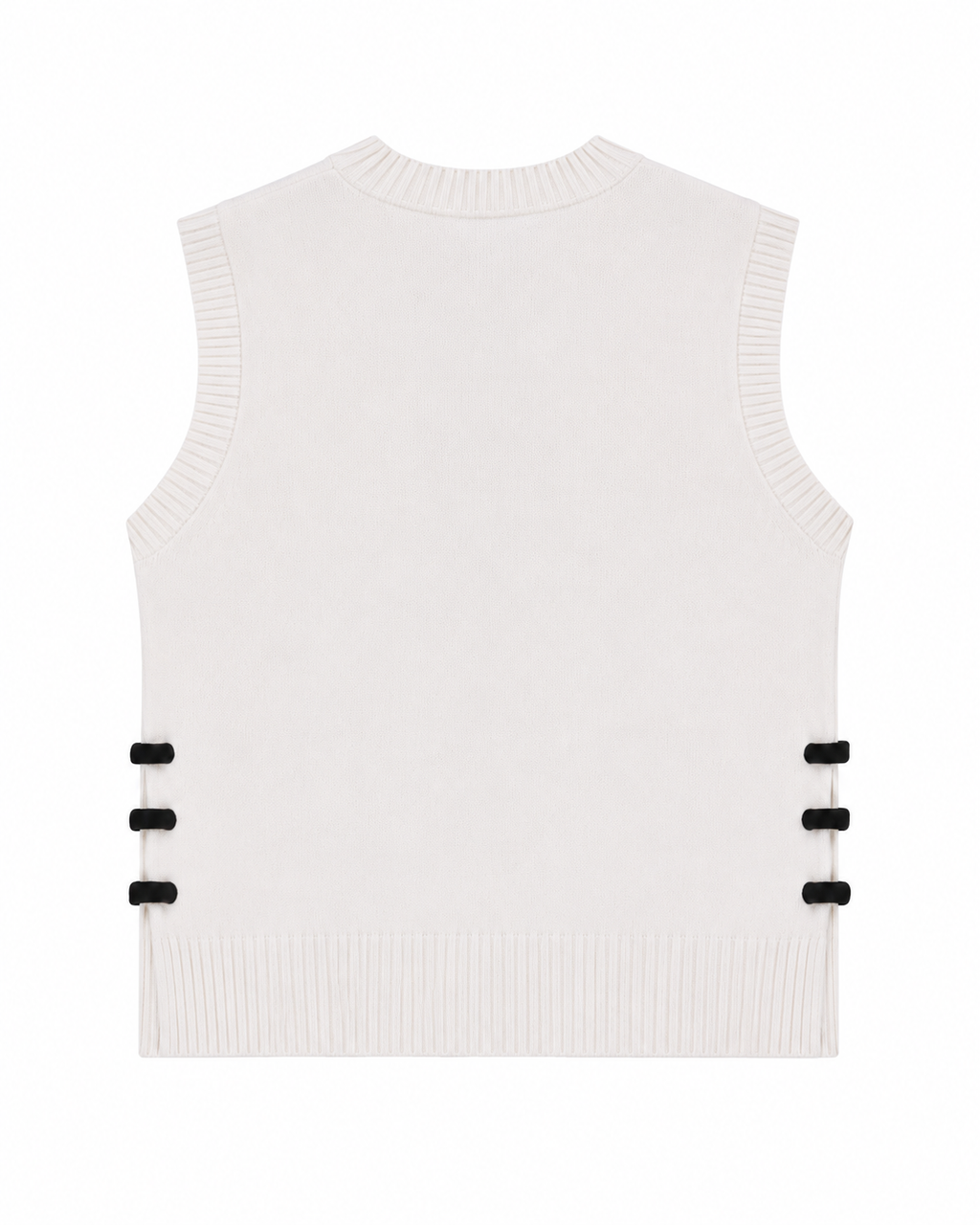 Amandine Sleeveless Knitwear in Off White, 90% ultra-fine merino wool, 10% cashmere, Work and Casual Chic edits, Deméa Paris