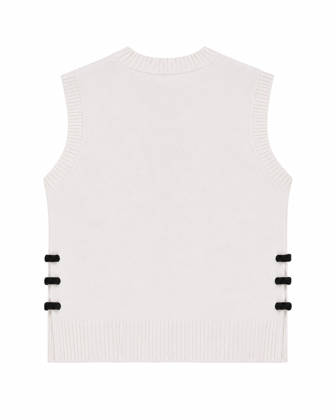 Amandine Sleeveless Knitwear in Off White, 90% ultra-fine merino wool, 10% cashmere, Work and Casual Chic edits, Deméa Paris