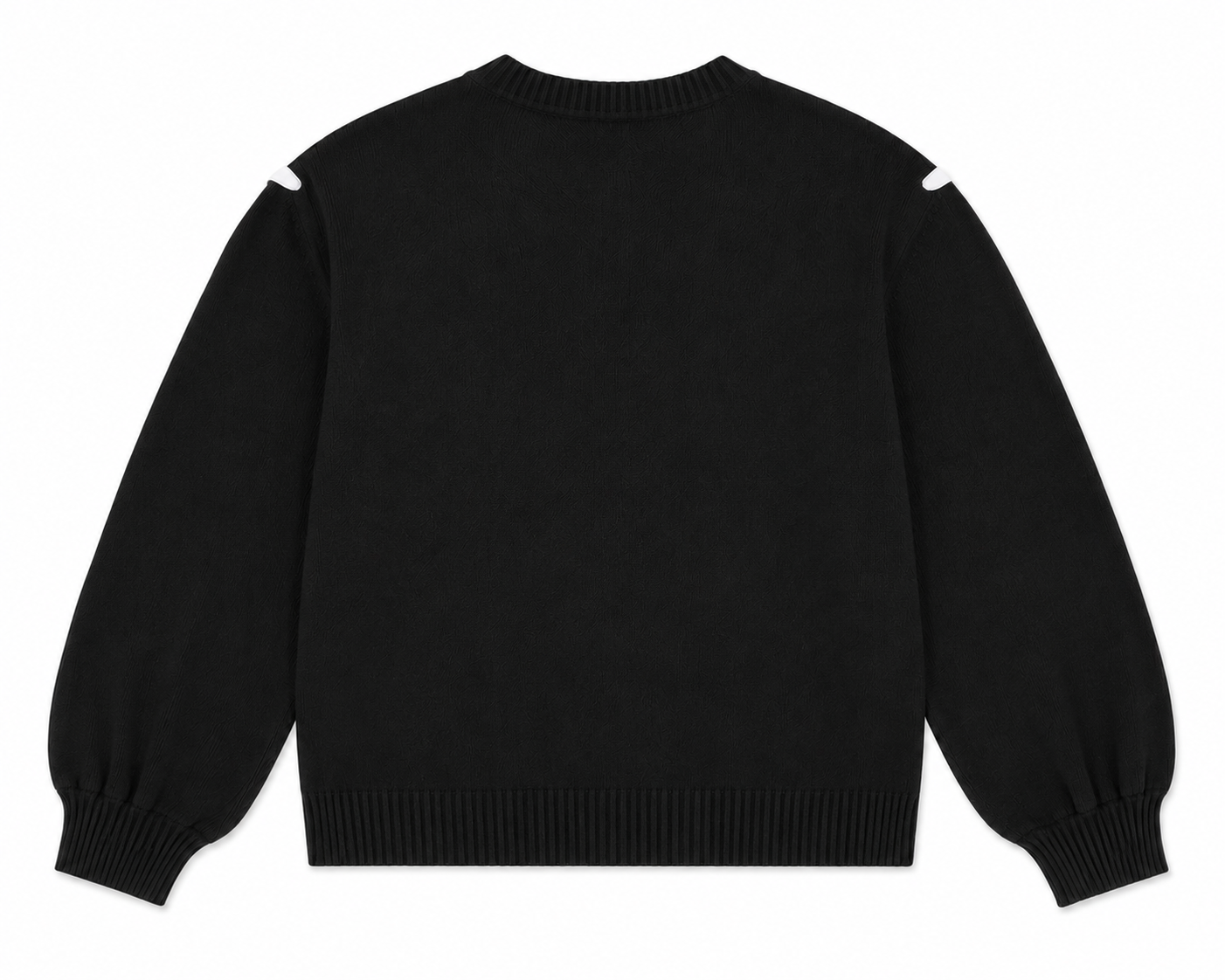 Aman Sweater in Black, ribbed neckline, cuffs and hem, Work edit, Deméa Paris