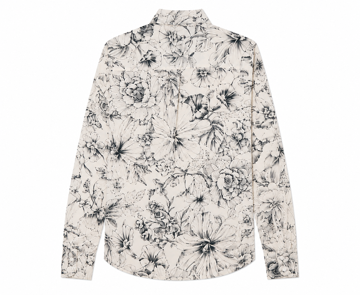 Chemisier Amelia en Blanc, 100% soie, sélection Au Travail, Deméa Paris