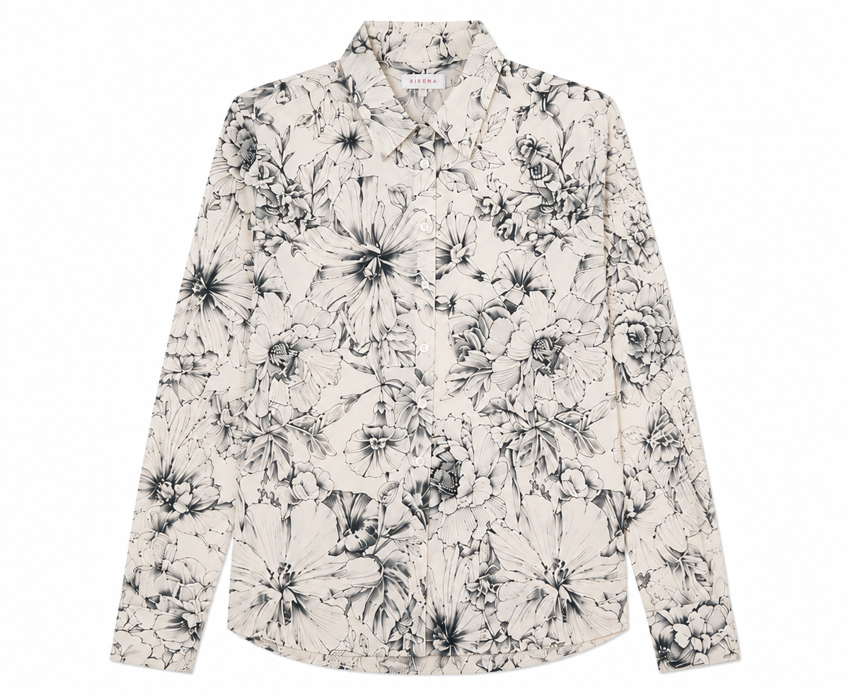 Chemisier Amelia en Blanc, pinces subtiles pour la tenue, sélection Au Travail, Deméa Paris