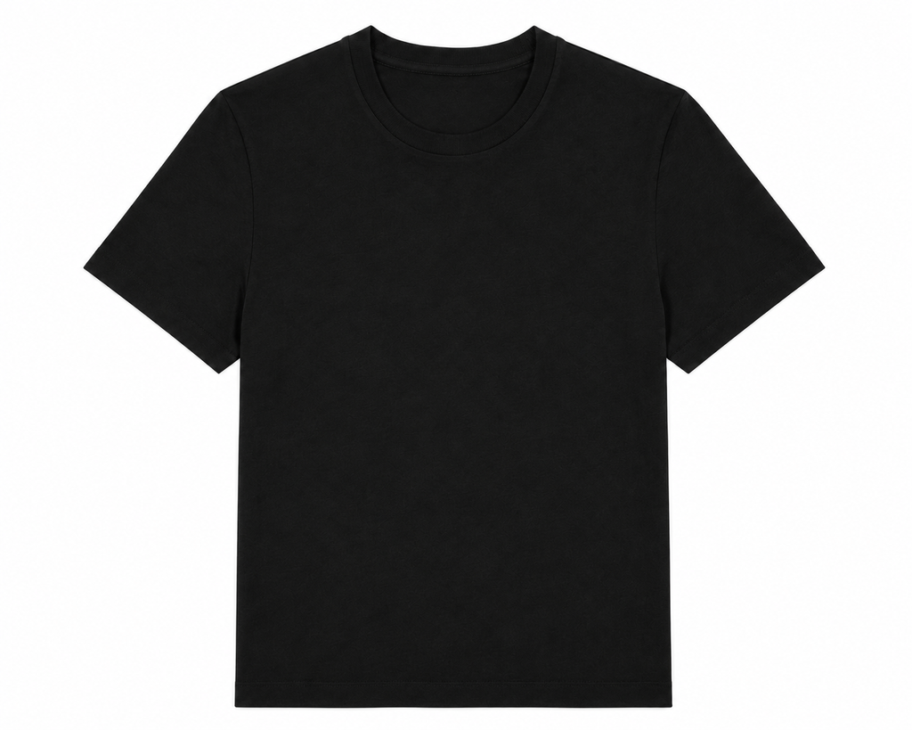 Amira T-shirt in Black, round neckline, Boarding Call edit, Deméa Paris