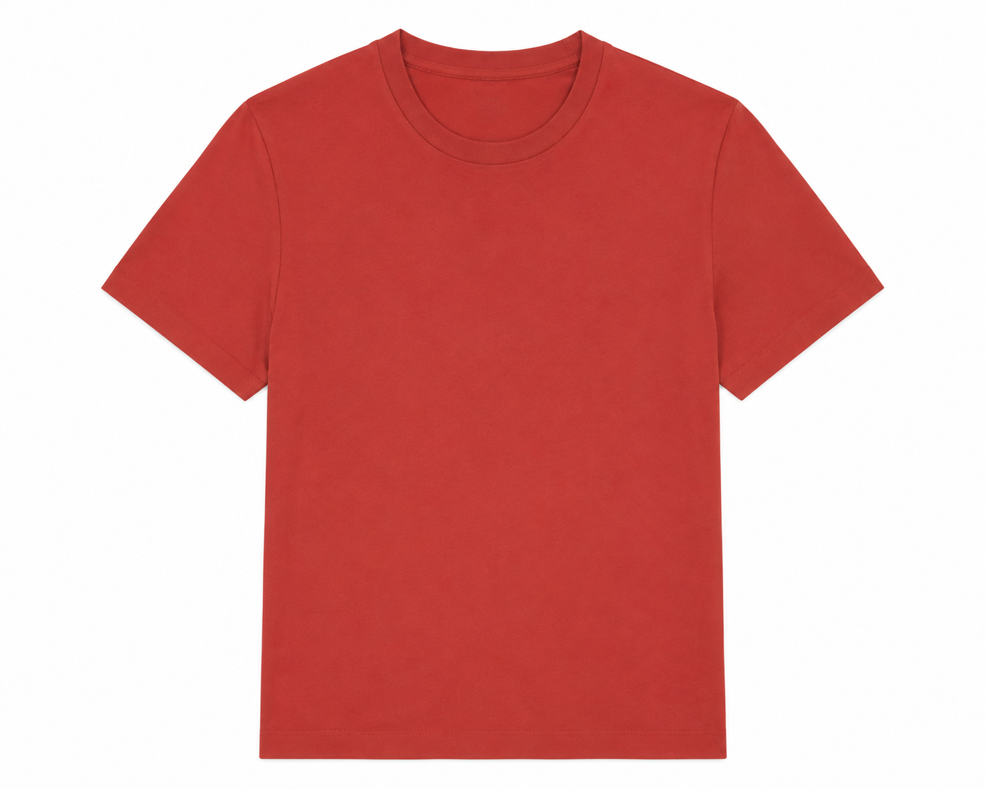Amira T-shirt in Terracotta, round neckline, Boarding Call edit, Deméa Paris
