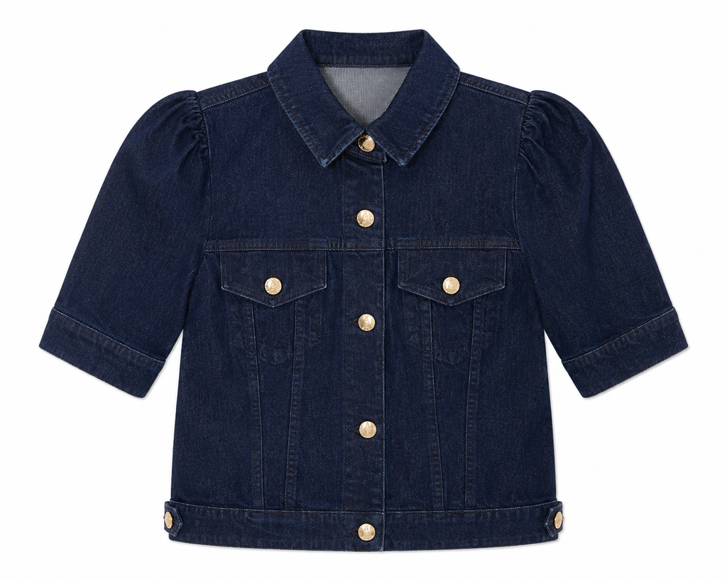Anabelle Jacket in Indigo, 98% organic cotton, 2% elastane, Casual Chic edit, Deméa Paris