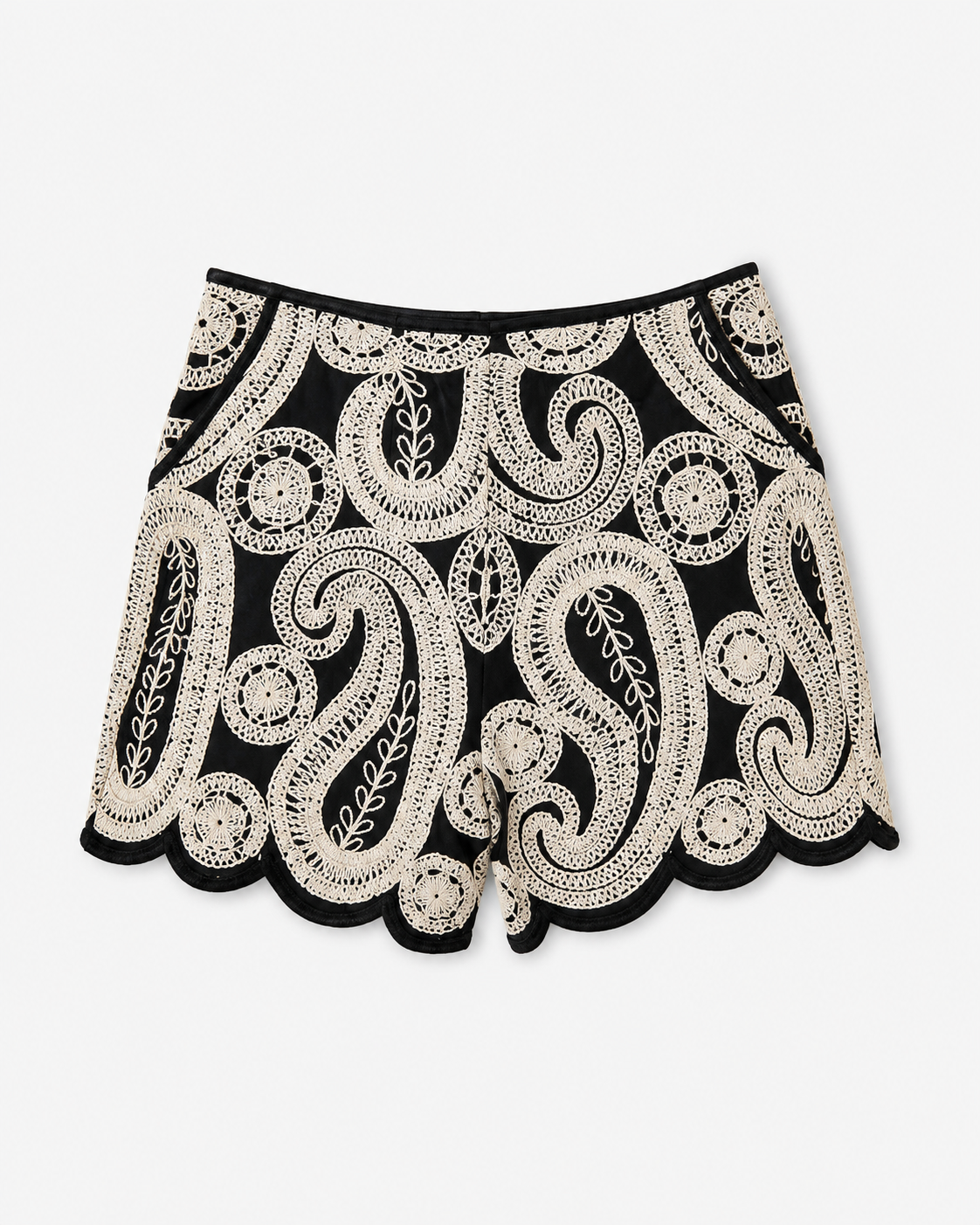 Ana Crochet Shorts in Black, 100% cotton, Resort Escape edit, Deméa Paris