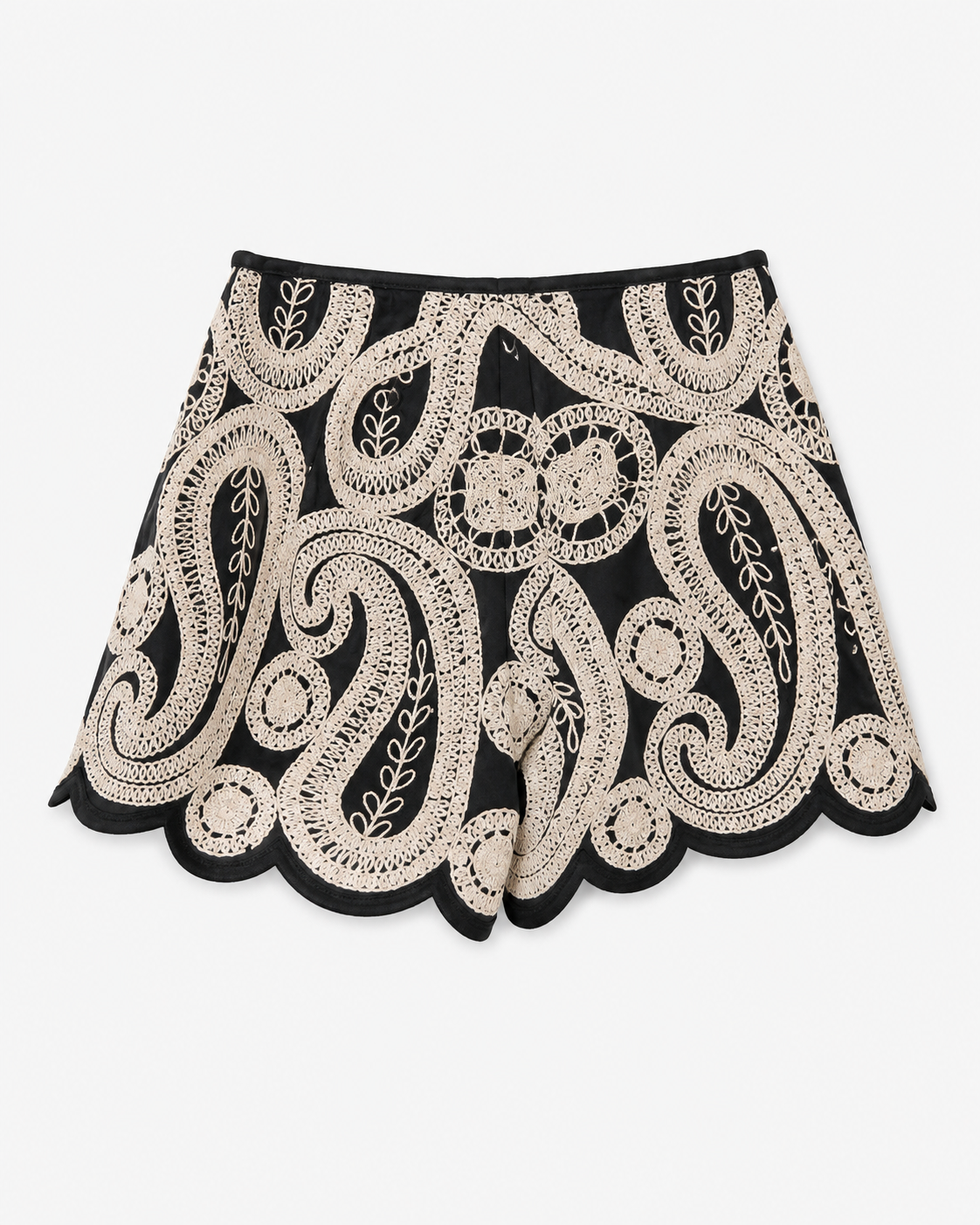 Ana Crochet Shorts in Black, high-waisted fit, Resort Escape edit, Deméa Paris