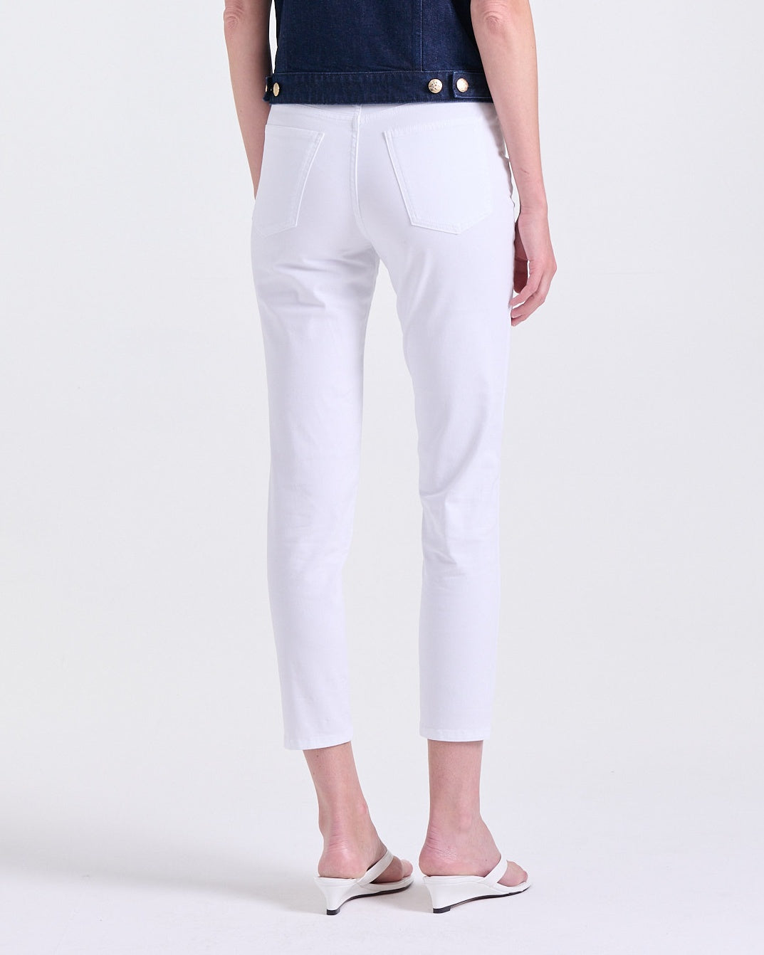 Andréa Slim Jeans in White, soft-touch, lightweight denim, Casual Chic edit, Deméa Paris