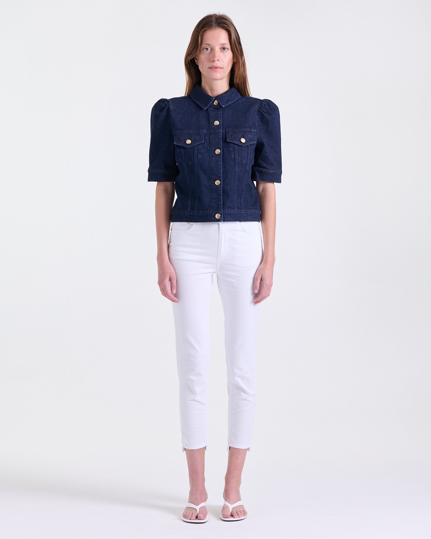 Andréa Slim Jeans in White, high-waist fit, Casual Chic edit, Deméa Paris