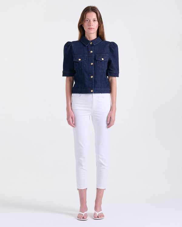 Andréa Slim Jeans in White, high-waist fit, Casual Chic edit, Deméa Paris