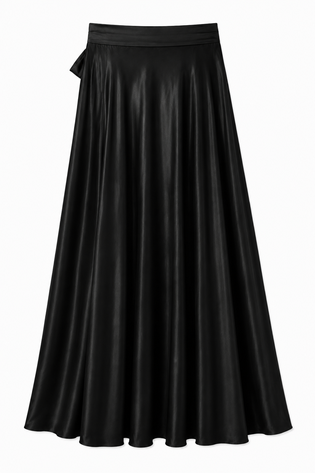 Annie Long Skirt in Black, soft gathers at waist, RSVP edit, Deméa Paris