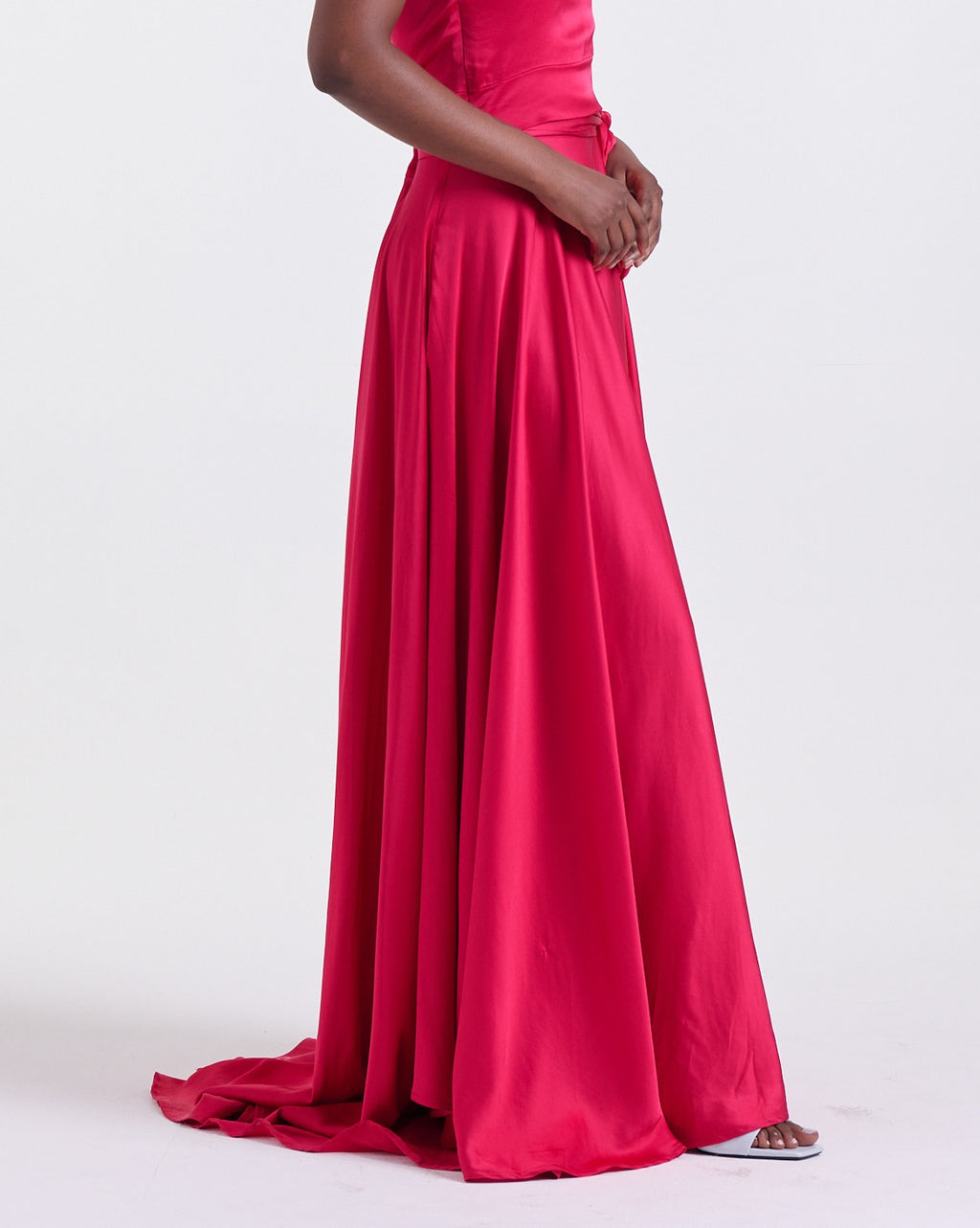 Annie Long Skirt in Pink, soft gathers at waist, RSVP edit, Deméa Paris