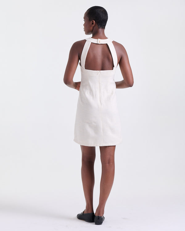 Apolline Dress in Off White, fully lined, RSVP edit, Deméa Paris