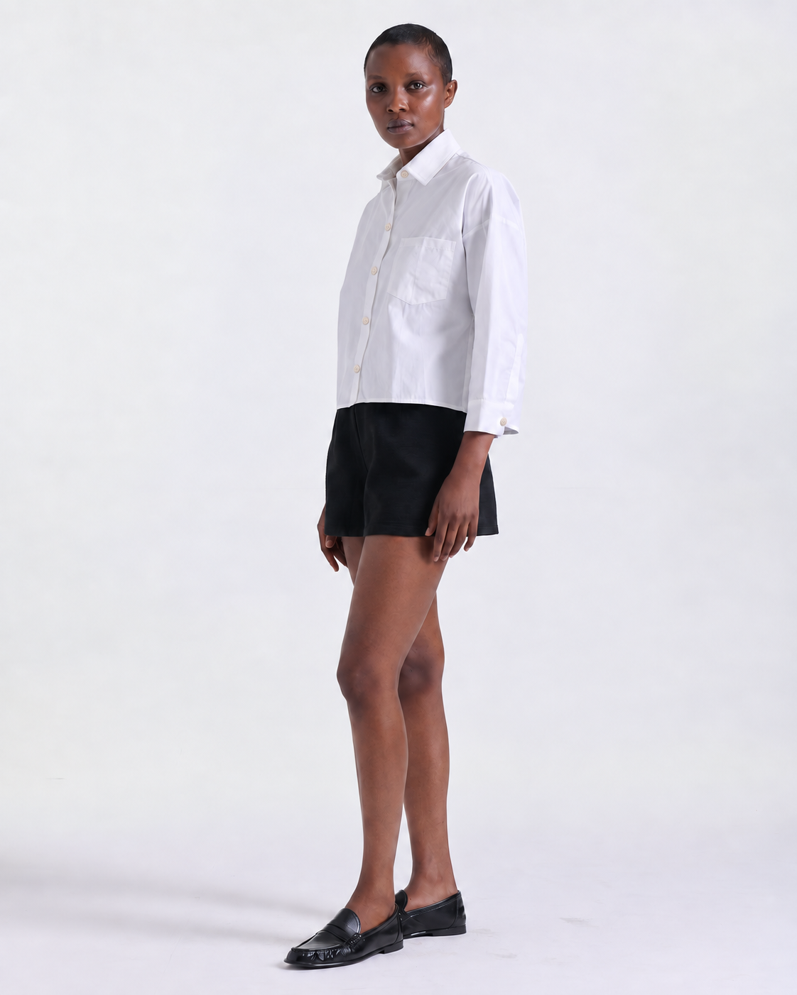 Aria Cropped Shirt in White, 100% cotton, Resort Escape edit, Deméa Paris