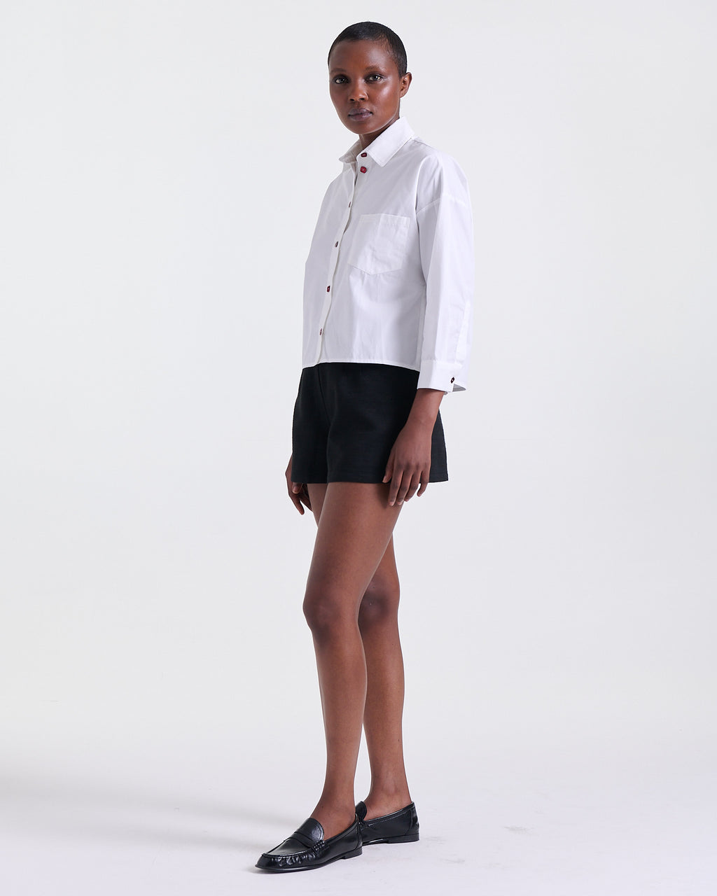 Aria Cropped Shirt in White, 100% cotton, Resort Escape edit, Deméa Paris