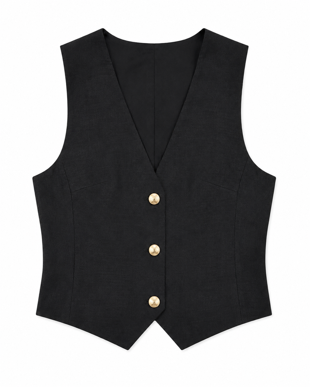 Ariel Waistcoat in Black, main fabric: 56% cotton, 44% polyester, Resort Escape edit, Deméa Paris