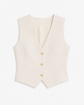 Ariel Waistcoat in Off White, fully lined, Resort Escape edit, Deméa Paris