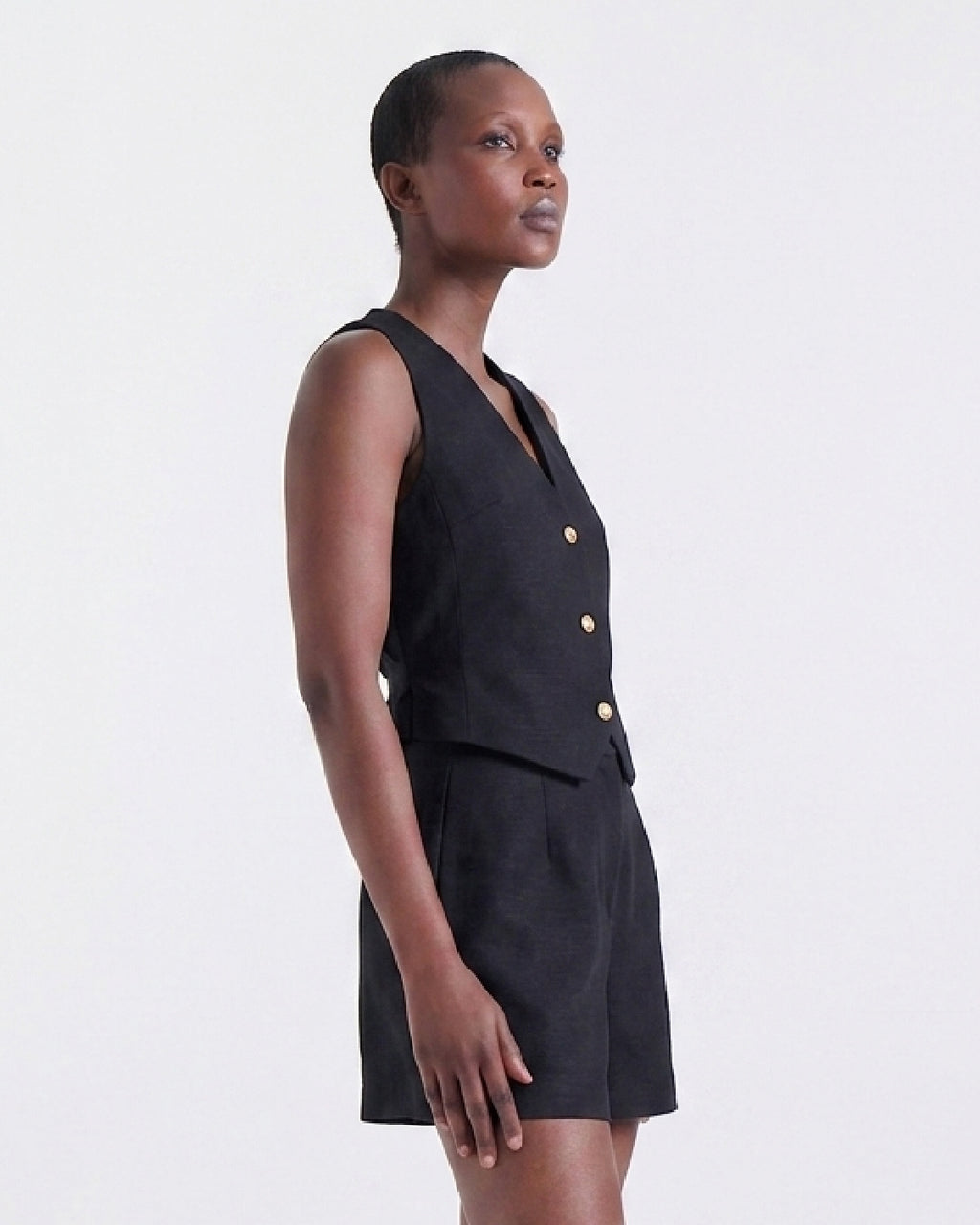Ariel Waistcoat in Black, lining: 100% viscose, Resort Escape edit, Deméa Paris