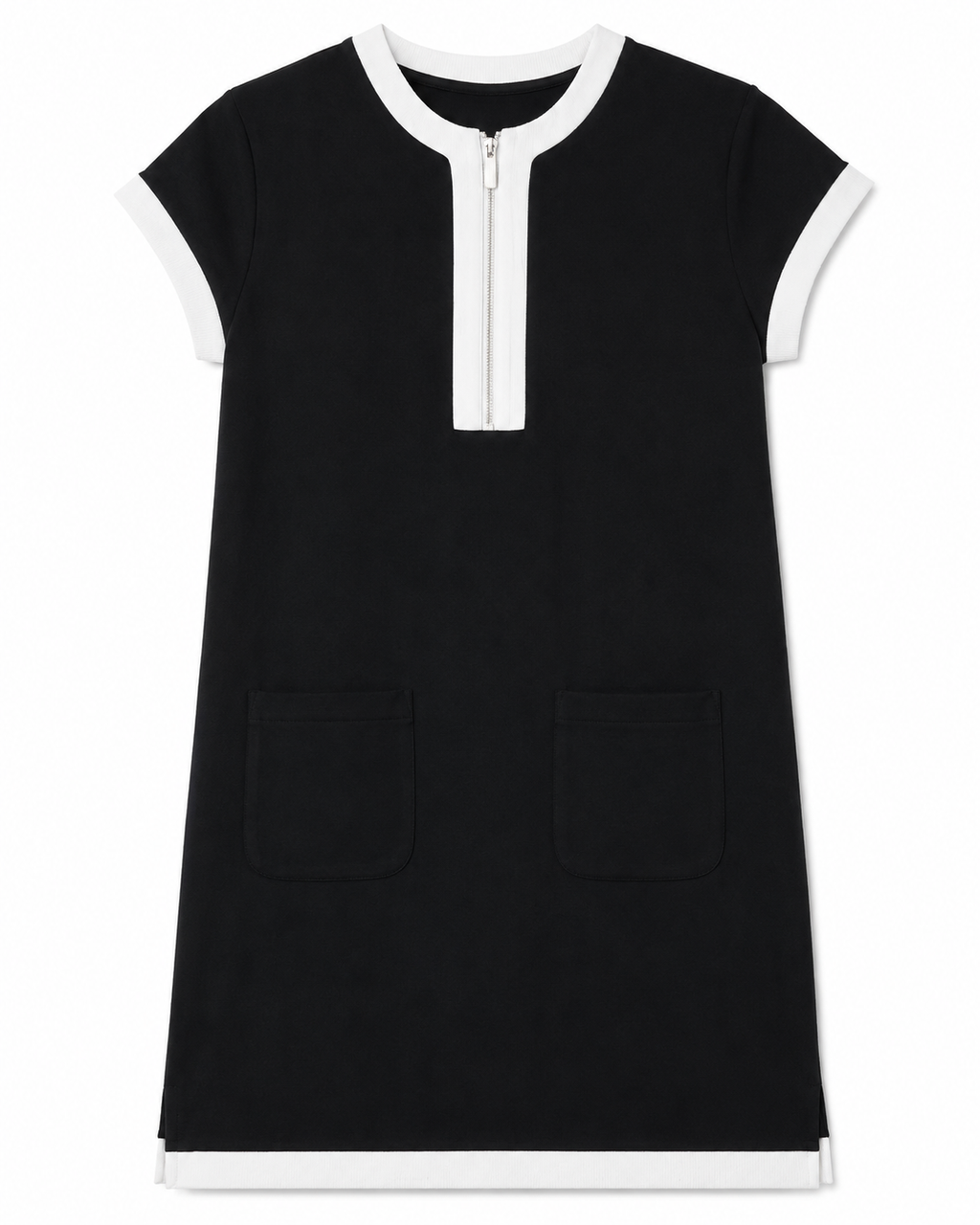 Asmée Dress in Black, wide armholes, Boarding Call edit, Deméa Paris