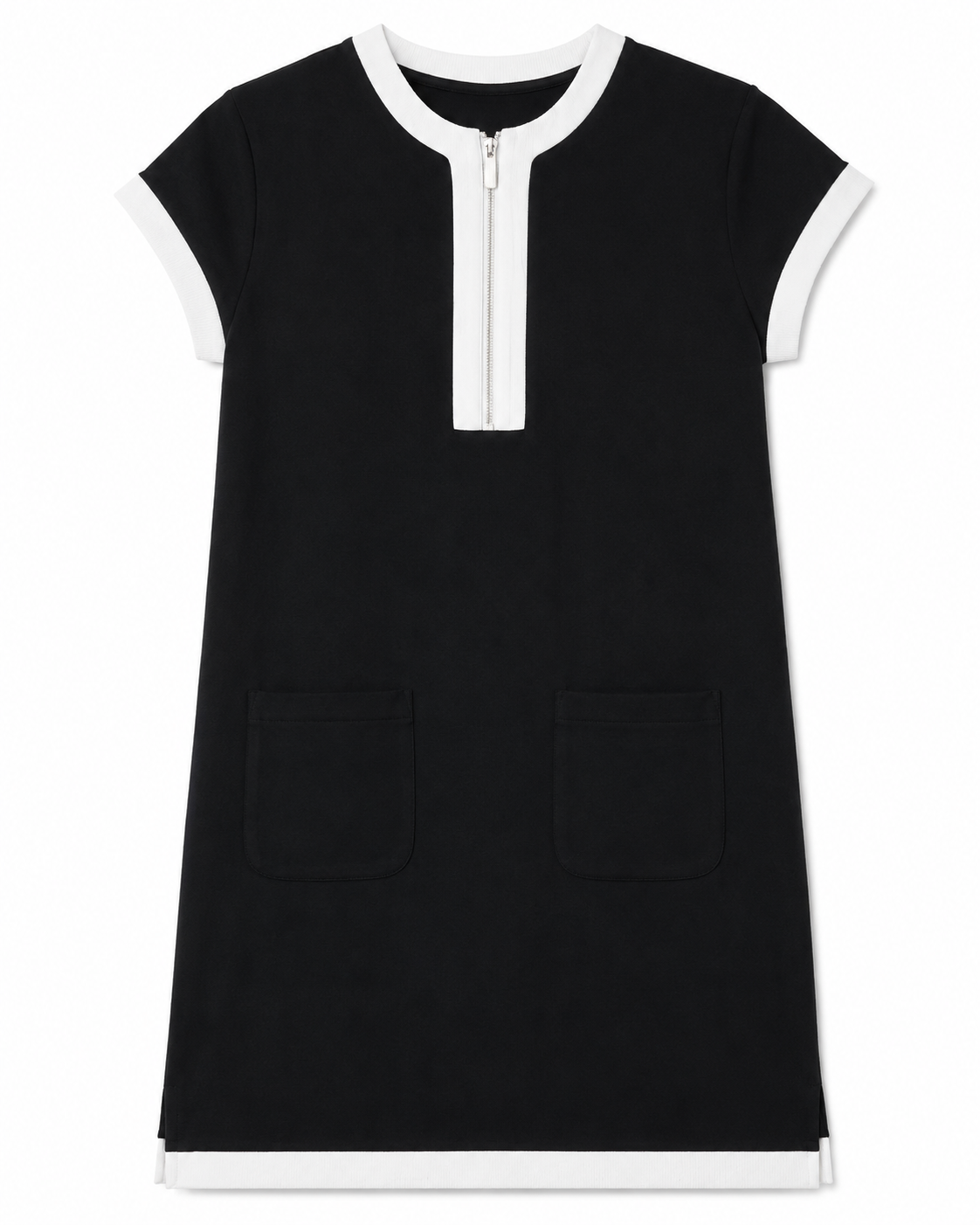 Asmée Dress in Black, wide armholes, Boarding Call edit, Deméa Paris