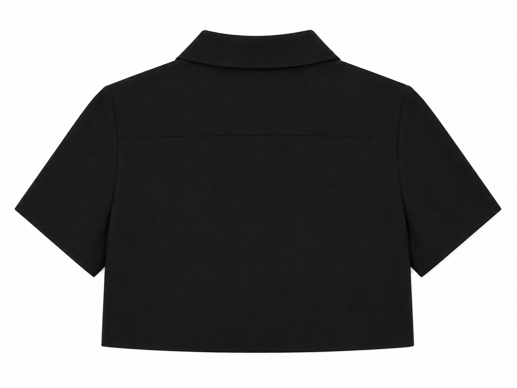 Ava Crepe Jacket in Black, chest pocket detail, Work edit, Deméa Paris