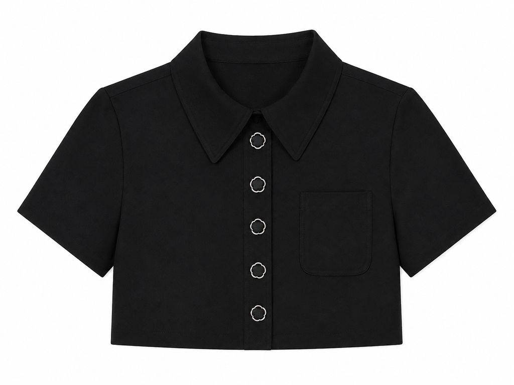 Ava Crepe Jacket in Black, notched collar, Work edit, Deméa Paris