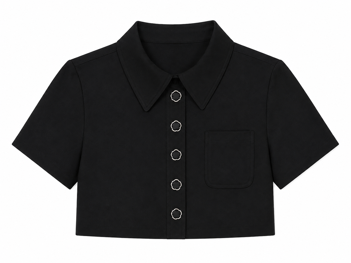 Ava Crepe Jacket in Black, notched collar, Work edit, Deméa Paris