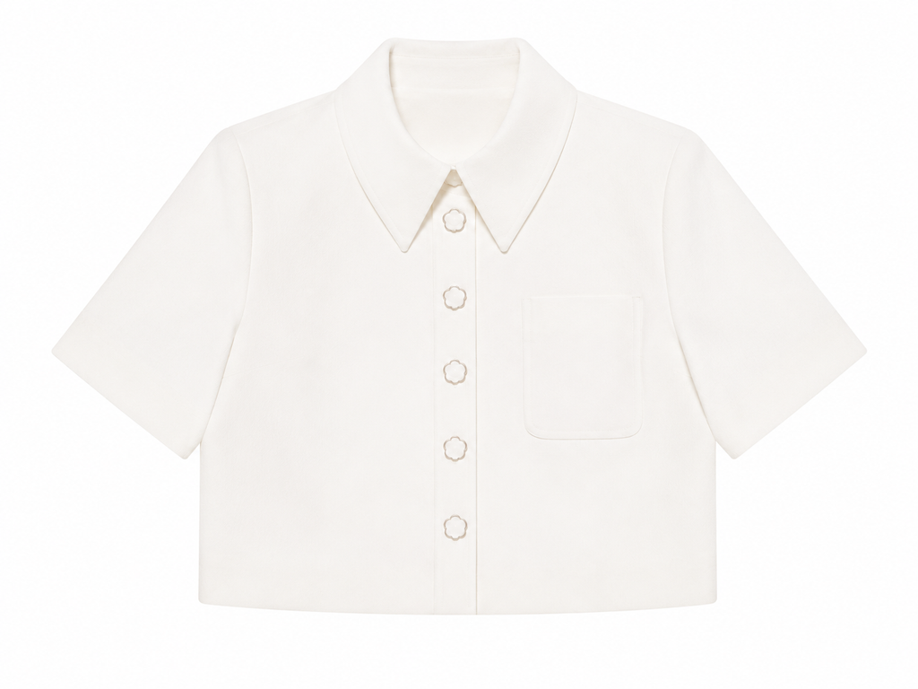 Ava Crepe Jacket in Off White, loose fit, Work edit, Deméa Paris