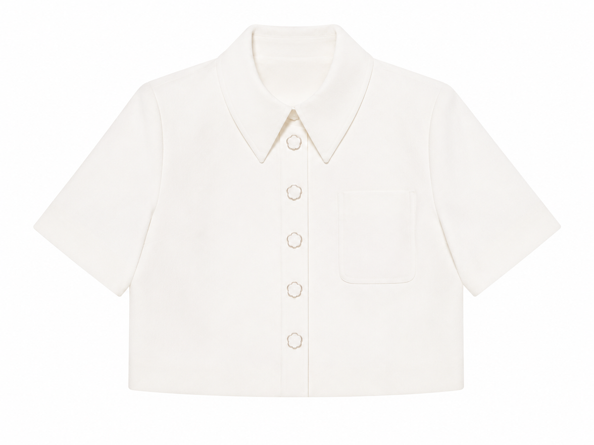 Ava Crepe Jacket in Off White, loose fit, Work edit, Deméa Paris
