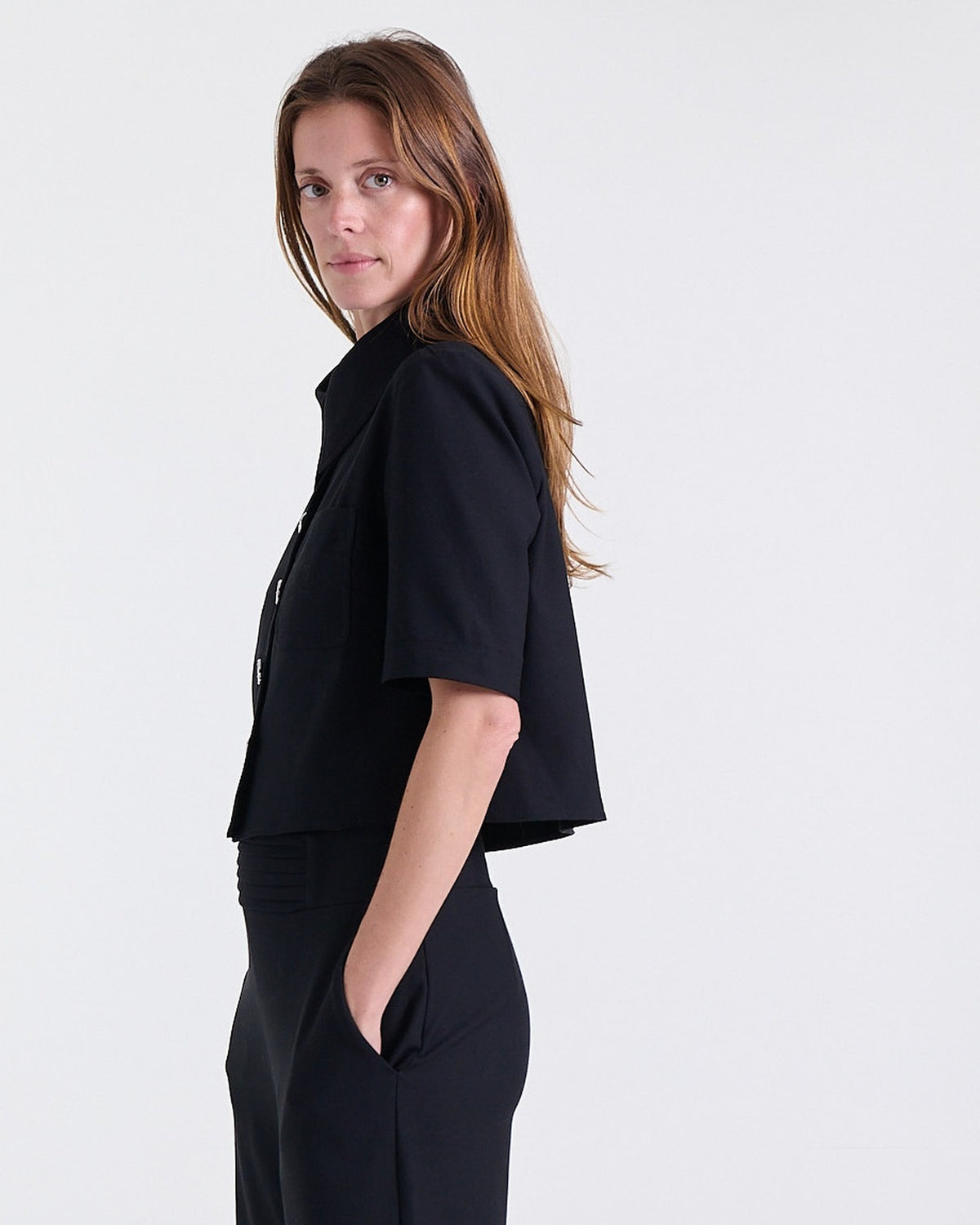 Ava Crepe Jacket in Black, lining: 100% viscose, Work edit, Deméa Paris