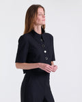 Ava Crepe Jacket in Black, loose fit, Work edit, Deméa Paris