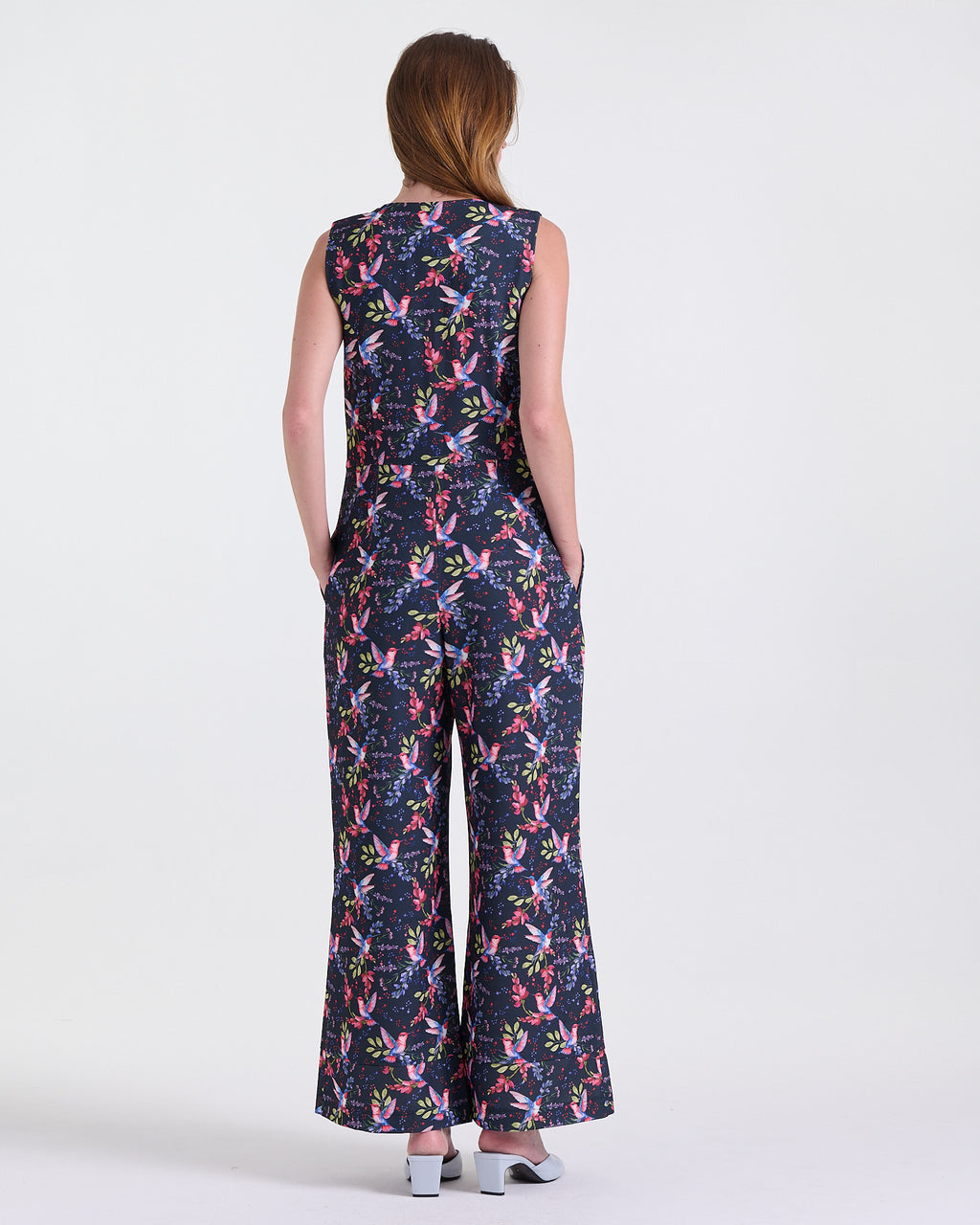 Avril Jumpsuit in Black, deep V neckline, RSVP edit, Deméa Paris