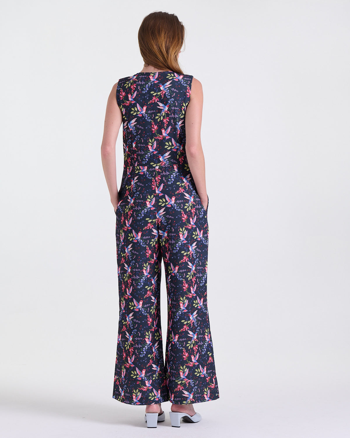 Avril Jumpsuit in Black, deep V neckline, RSVP edit, Deméa Paris