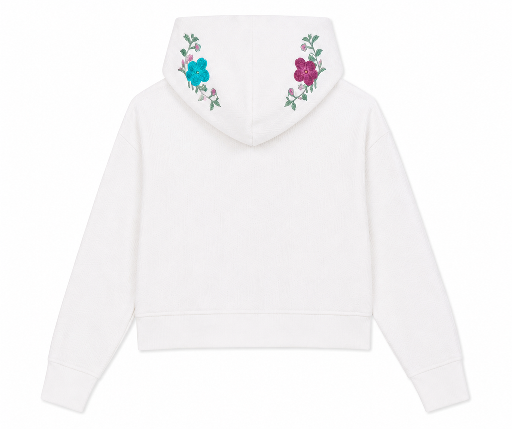 Alice Hoodie in Off White, relaxed, slightly cropped fit, Boarding Call edit, Deméa Paris
