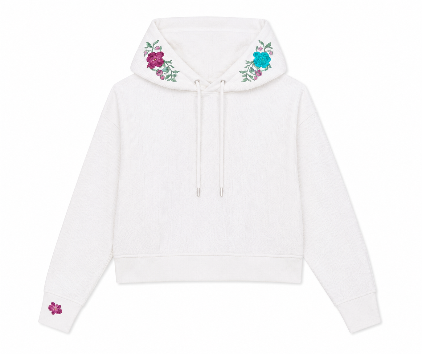 Alice Hoodie in Off White, soft stretch fabric, Boarding Call edit, Deméa Paris